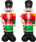 FARONZE Set of 2 Christmas Inflatable Nutcracker Solider Lighted Interior Blow-up Christmas Decoration for
