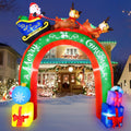 JETEHO 10 FT Christmas Inflatable Archway Outdoor Santa Sleigh Blow Up Arch / Giant Christmas Arch Inflatable