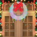 Lighted Wreath Christmas Outdoor Decorations, 24in Small White Christmas Decor Outdoor Wreaths 110