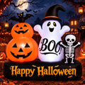 6 FT Halloween Inflatables Ghost Outdoor Decorations, Blow Up Cute Wizard Ghost with Pumpkin, Blow Up Yard