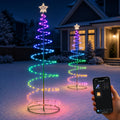 3.9FT Christmas Pathway Lights, 2 Pack RGB Spiral Trees, Outdoor Yard Decor / 2-pack RGB spiral trees with
