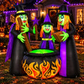 6 ft Inflatable Three Witches Around Cauldron, Halloween outdoor decoration