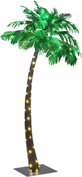 LIGHTSHARE 7FT Lighted Palm Tree, 152L Artificial Tree for Patio, Poolside, Tropical Summer Décor, Indoor