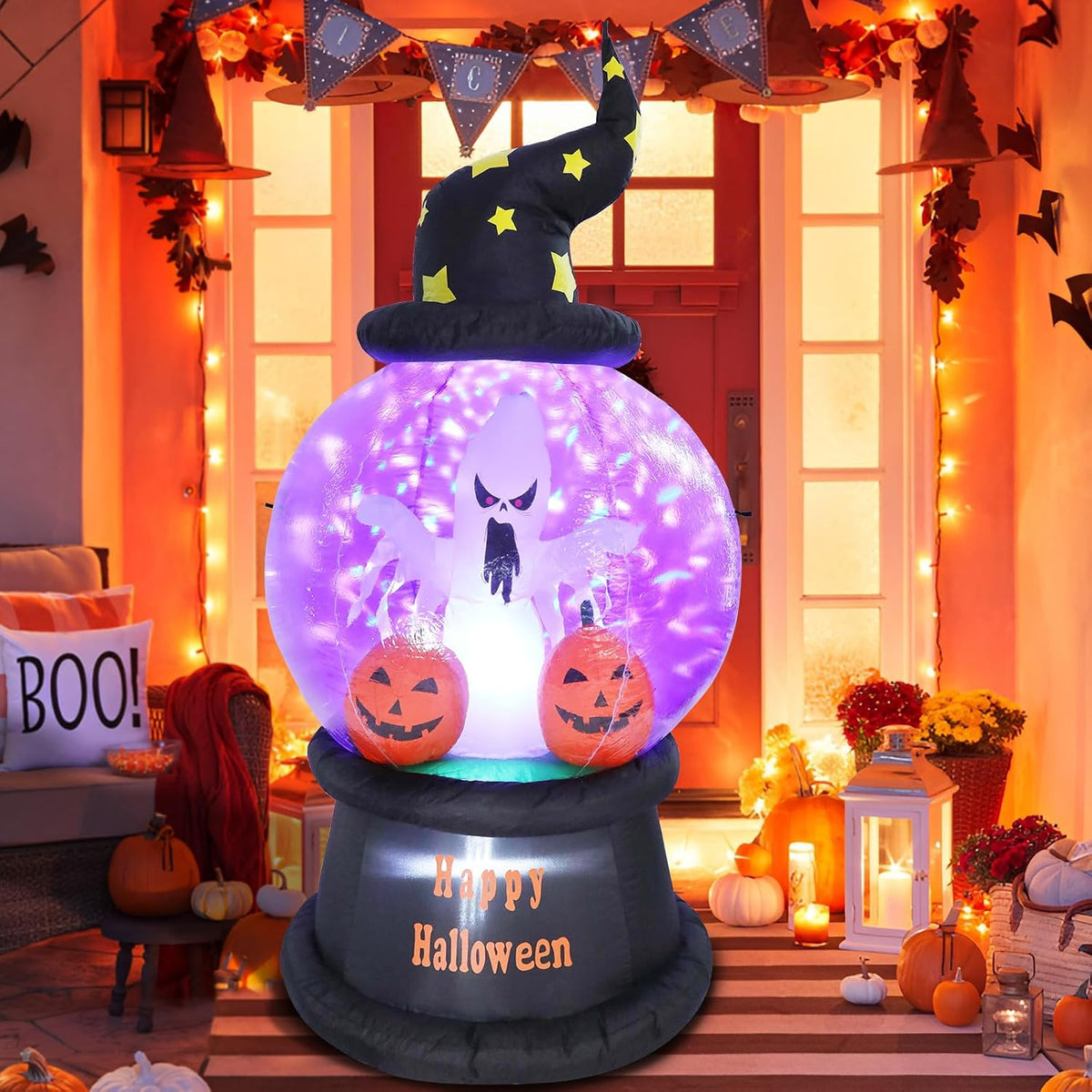 6 ft Halloween Inflatable with Crystal Ball, Halloween outdoor decoration