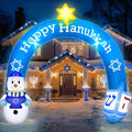 8 ft Hanukkah Inflatable Arch with Snowmen, Hanukkah outdoor decoration