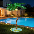 5 ft Lighted Palm Tree with Glowing Coconuts, outdoor decoration