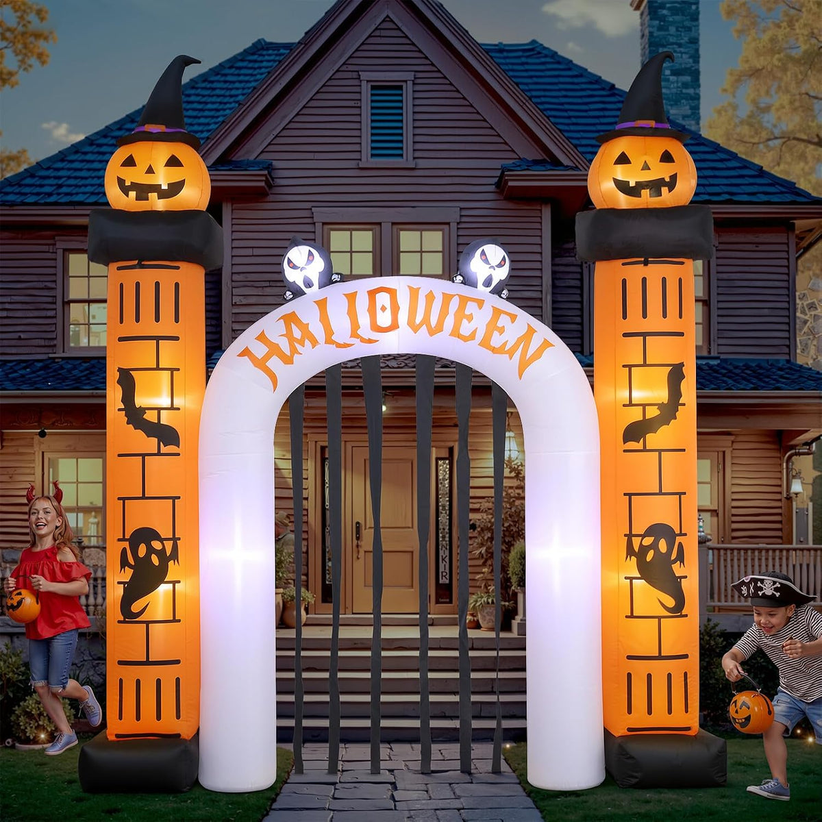 11FT Giant Halloween Inflatable, Giant Halloween Inflatables Archway, Outdoor Blow Up Decorations, Inflatable