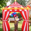 10ft Circus Inflatable Arch Halloween Carnival Birthday Party Decorations / Circus Tent Backdrop Blow Up, Red
