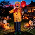 Halloween Decorations Outdoor, Halloween Animatronics Prop 4Ft Life Size Zombie Face Boy with Sound &