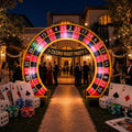 8Ft Inflatable Roulette Archway Prop, Built‑in LED Light for Casino Party / Durable Polyester Fabric, Quick