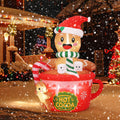 GarveeLife 6 ft Gingerbread Man Inflatable Christmas Decorations Outdoor, Cute Blow Up Hot Cocoa Cup