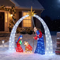 54" H Outdoor Nativity Scene Set Christmas Decorations / Lighted Arch Holy Family Holiday Yard Decors Set,