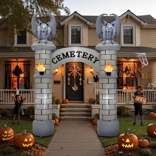10FT Halloween Inflatable Archway Blow up Outdoor Decoration with Light / Waterproof Fabric, Fast Inflation,