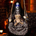 Halloween Animatronics Hanging Swinging Doll Floating Decorations with Motion Sensor Activated, Creepy Sound,